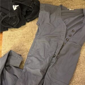 Madewell Blue/Grey Utility Jumpsuit